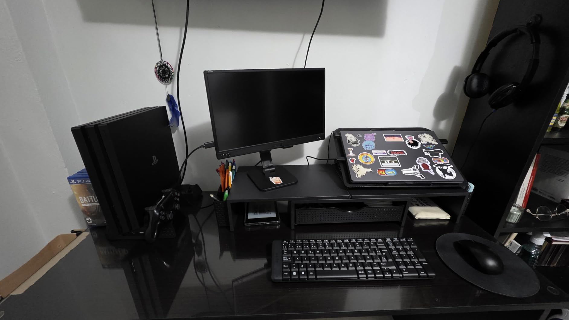 Spacrea Dual Monitor Stand Riser with Drawer and 2 Pen Holders customer photo 2