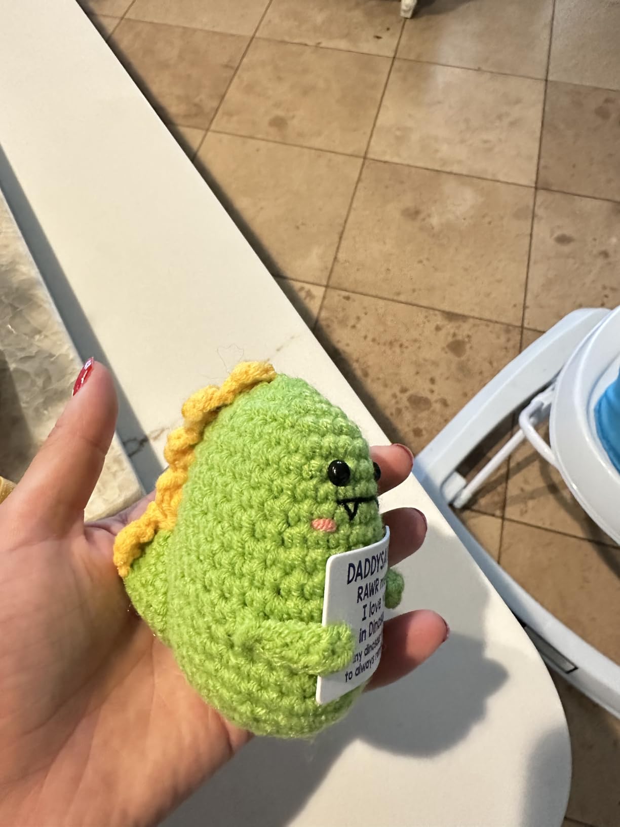 Mini Grandpa Gifts, Handmade Crochet Dinosaur Keepsake for Grandpa, Papa, Pops, I Love You Gifts from Granddaughter or Grandson, Cute Birthday Gift, Funny Appreciation Gift for Grandfather customer photo 2