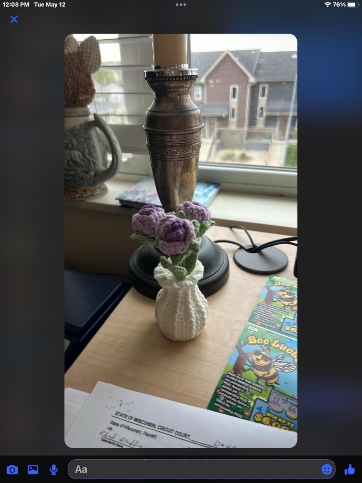 Forget-Me-Not Crochet Flower Potted Plant Gift customer photo 2