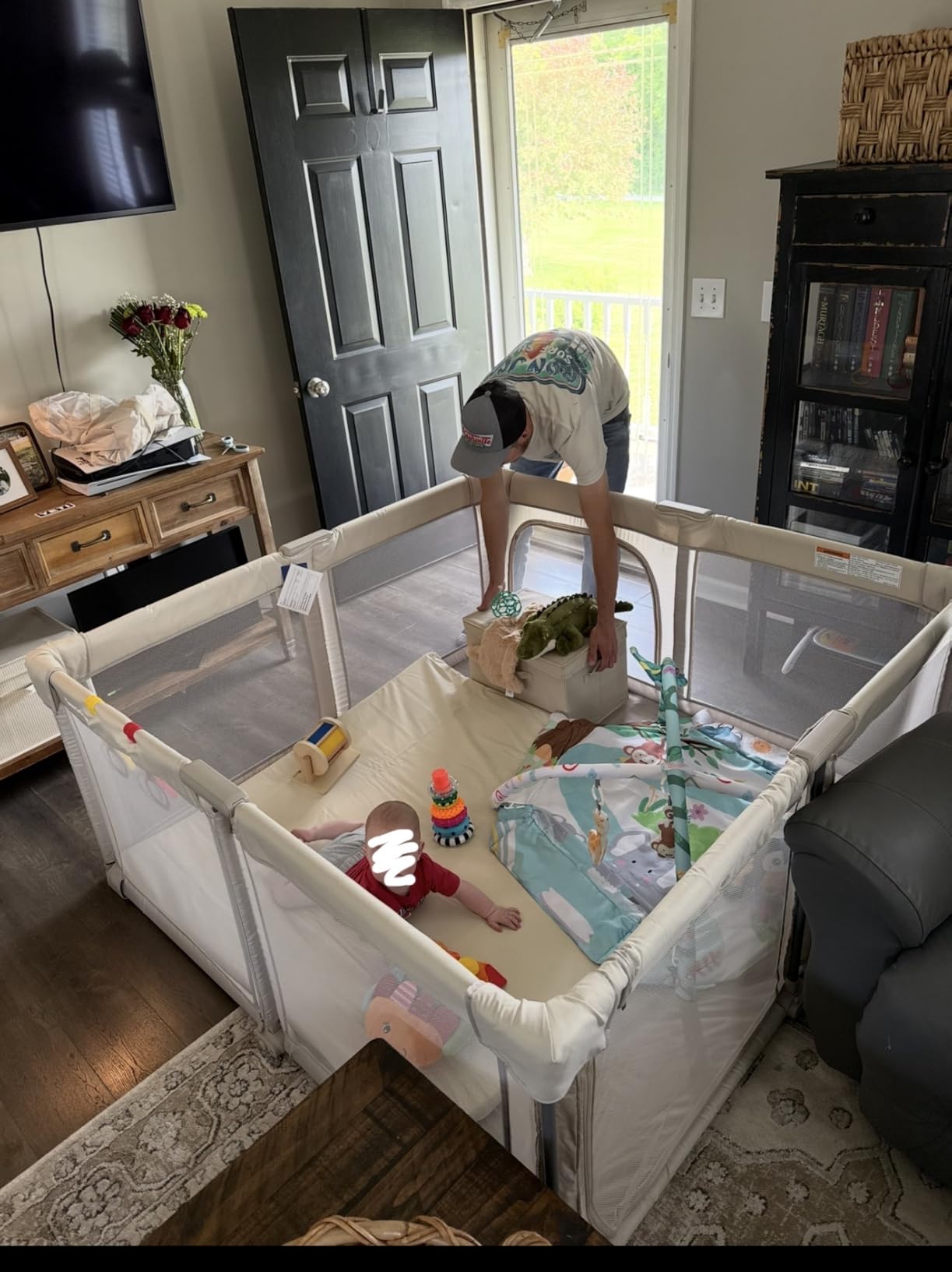 Sweeby Baby Playpen, 79x71 Inch Baby Gate Playpens for Babies and Toddlers, Extra Large Playpen with Door Play Yard for Fence Indoor and Outdoor Play Pen,Light Khaki customer photo 1