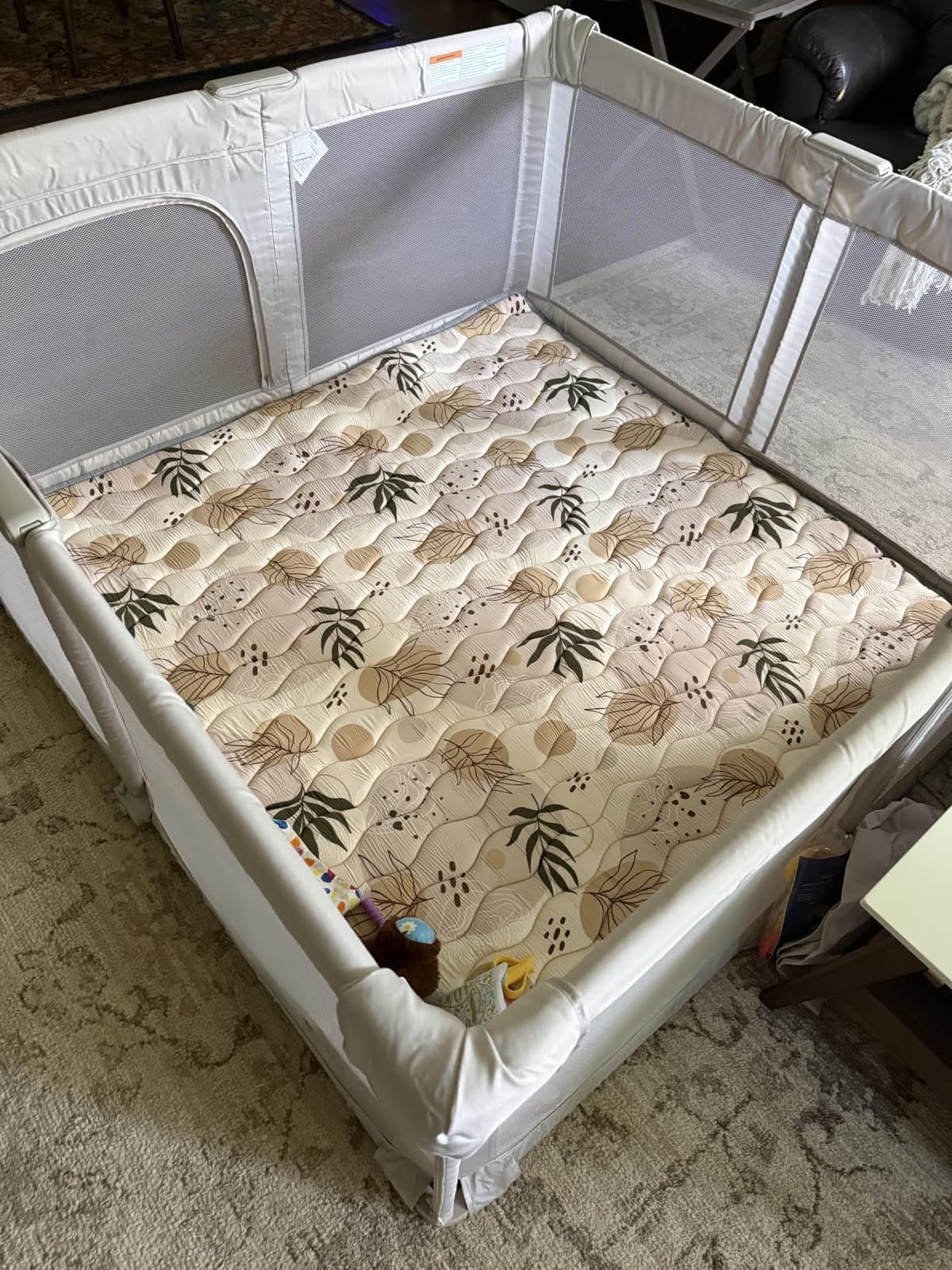 Sweeby Baby Playpen, 79x71 Inch Baby Gate Playpens for Babies and Toddlers, Extra Large Playpen with Door Play Yard for Fence Indoor and Outdoor Play Pen,Light Khaki customer photo 2