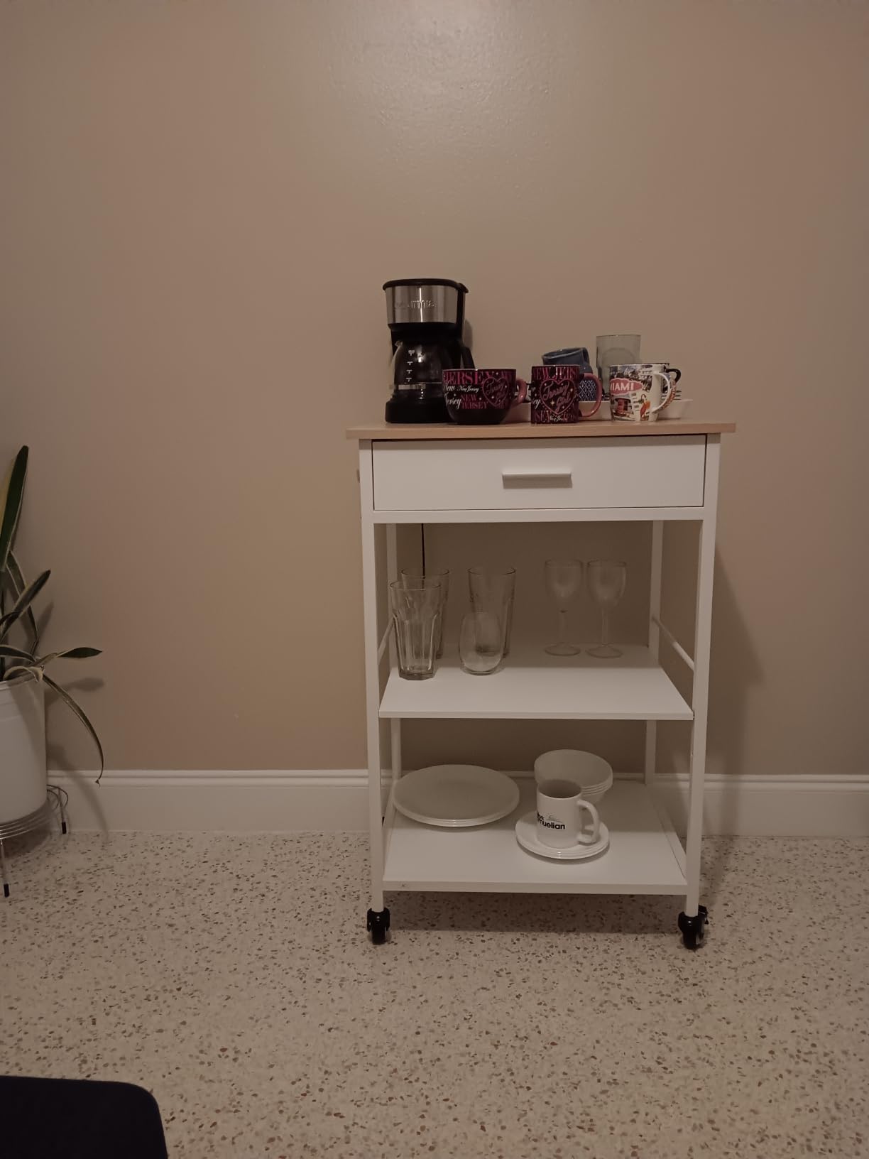 VASAGLE Kitchen Island Cart with Storage, Drawer, Adjustable Shelf, 2 Hooks customer photo 1