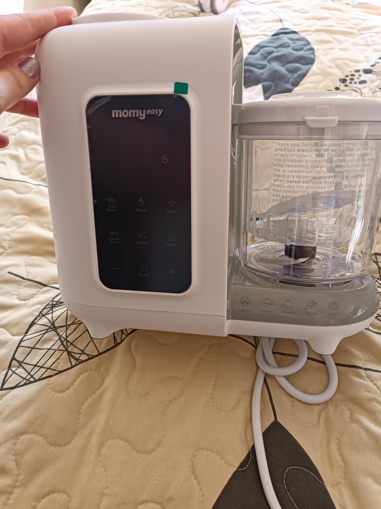 MOMYEASY Baby Food Maker, Baby Food Processor with Steam & Grinding | Auto Cooking Self-Cleaning, 5 in 1 Baby Food Steamer and Puree Blender, Healthy Homemade Baby Puree, BPA-Free customer photo 1