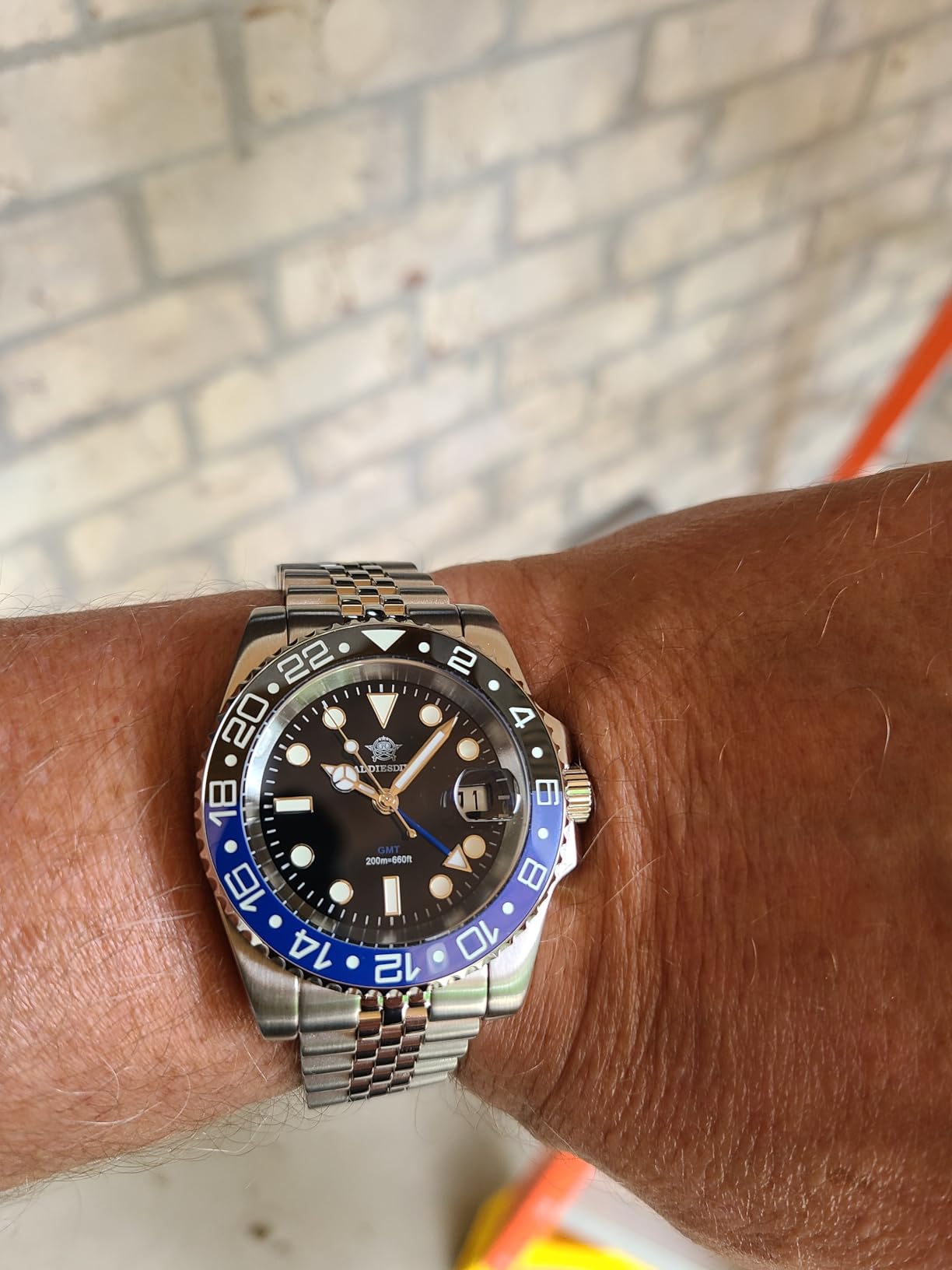 ADDIESDIVE GMT Watches for Men Swiss Quartz Movement Waterproof 200 M Luminous Analog Two Tone Luxury Wrist Watch customer photo 1
