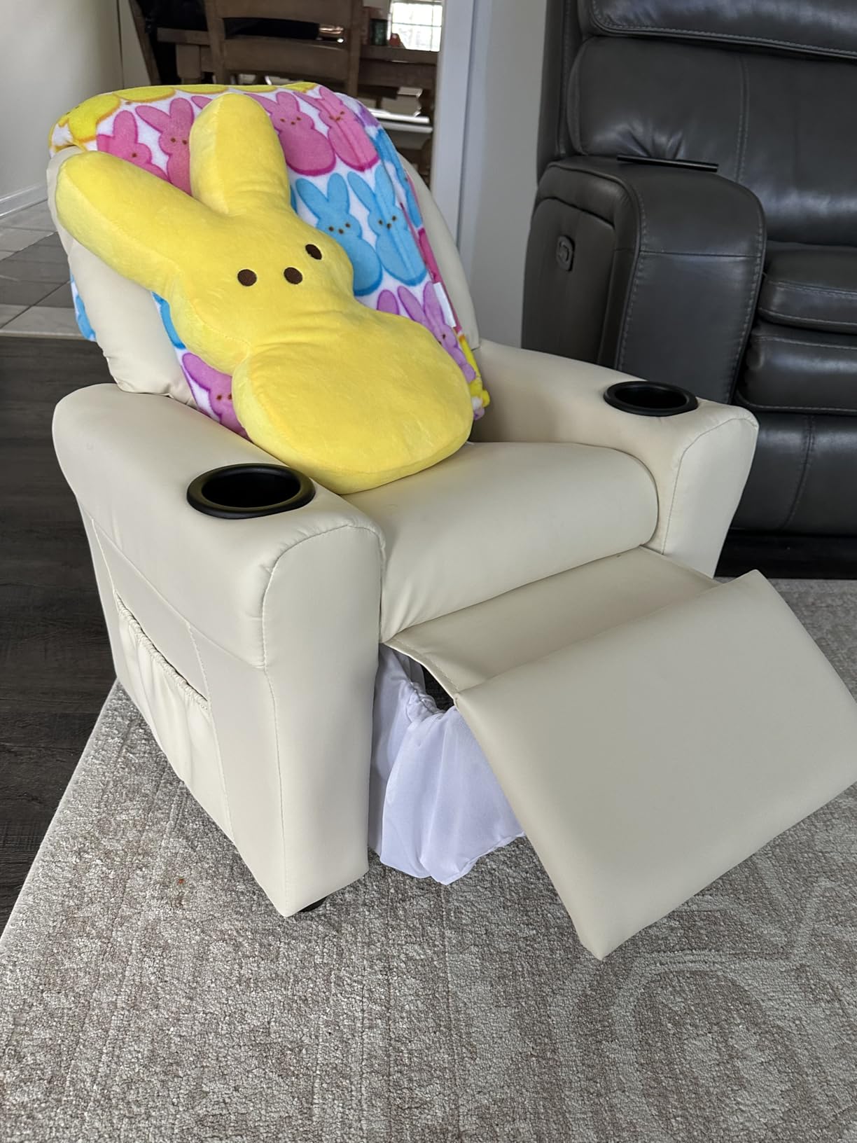 Kids Recliner Chair PU Leather Reclining Toddler Push Back Sofa Ages 1-6 customer photo 1