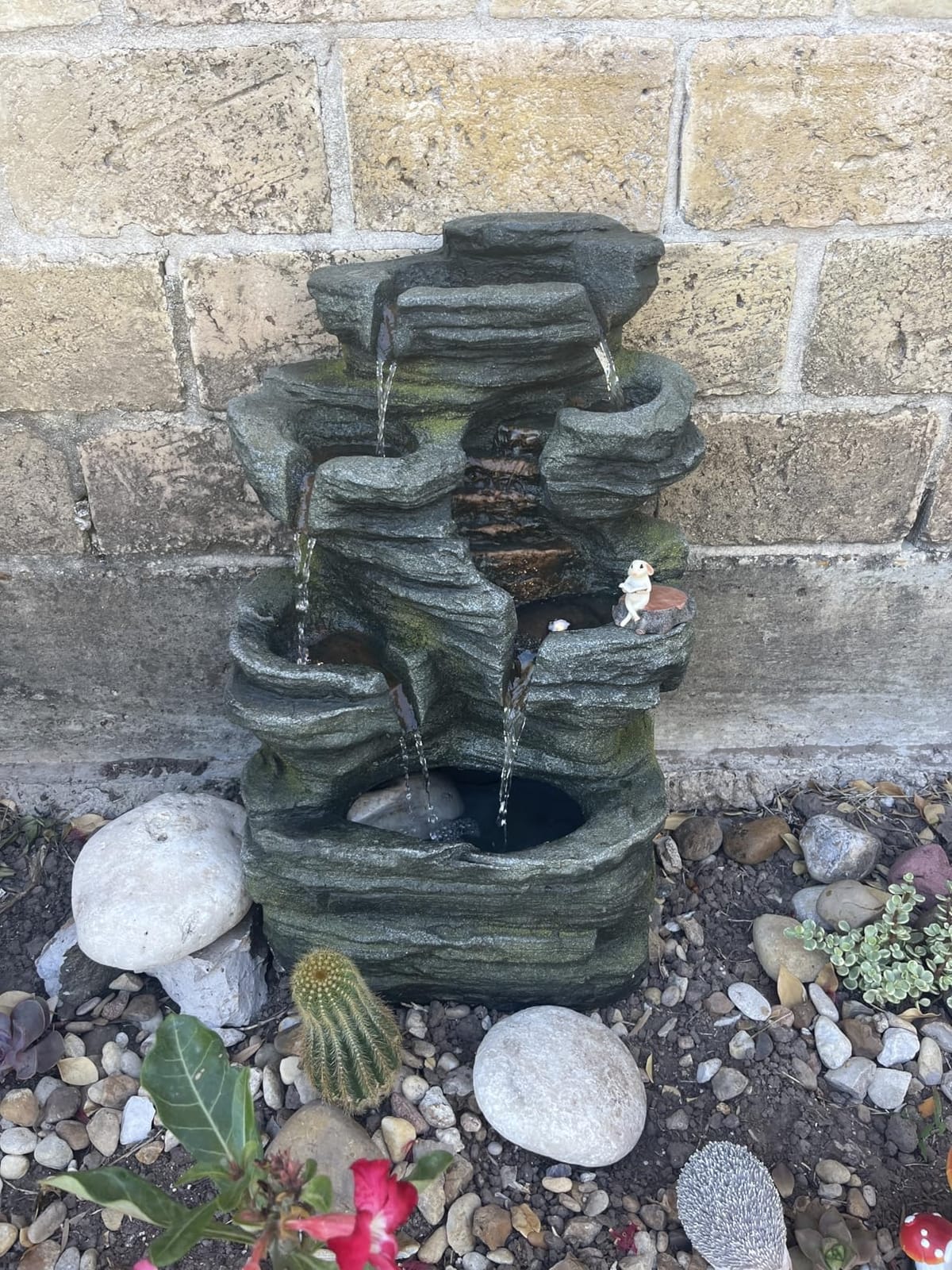 6-Tier Solar Water Fountain Outdoor, 24.4