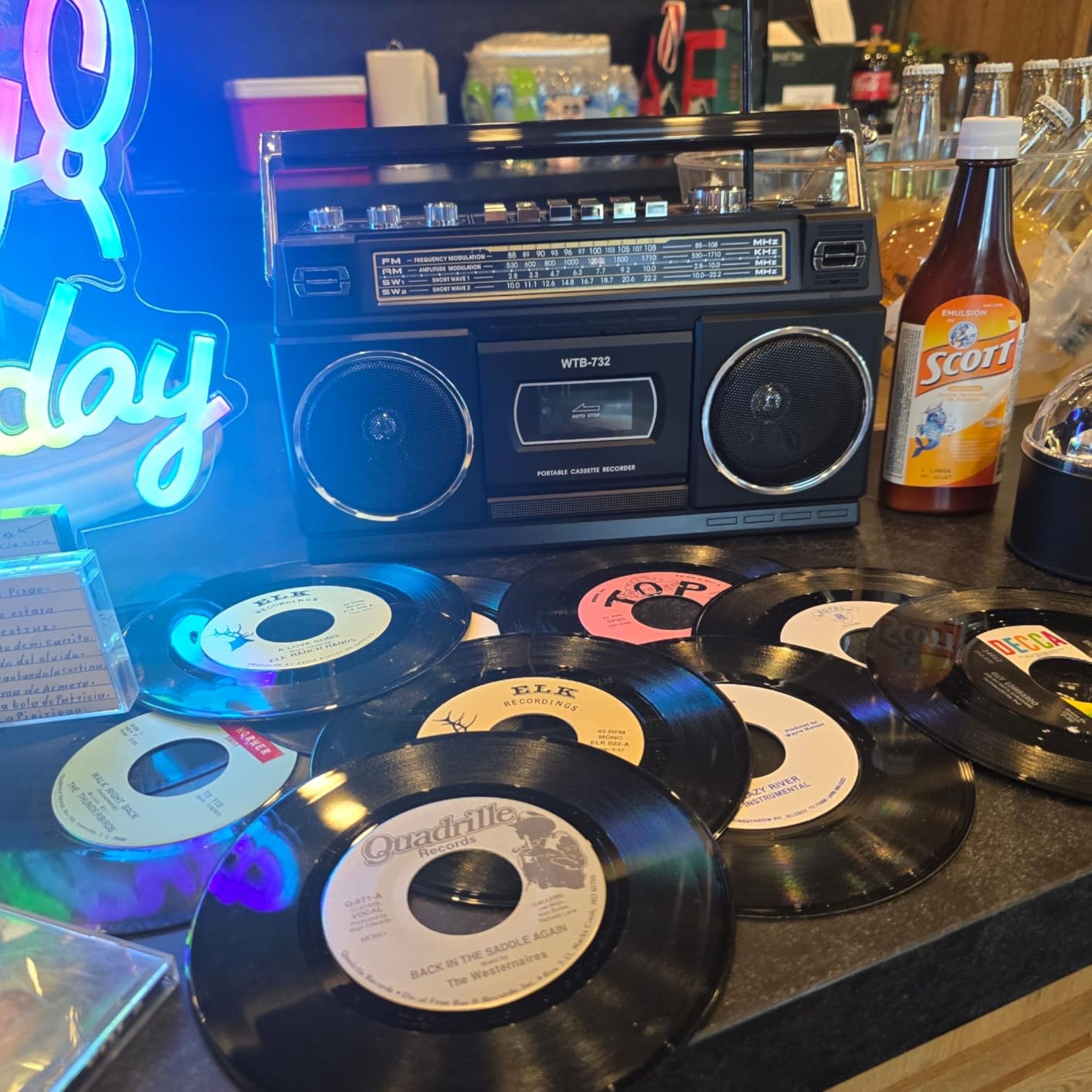 Retro Classic 80s Style Portable Boombox with Cassette Player Recorder, AM/FM/SW1/SW2 Radio, Bluetooth, USB/Micro SD Slots, Headphone Jack, 24W Dual Full-Range High Bass Speakers customer photo 1