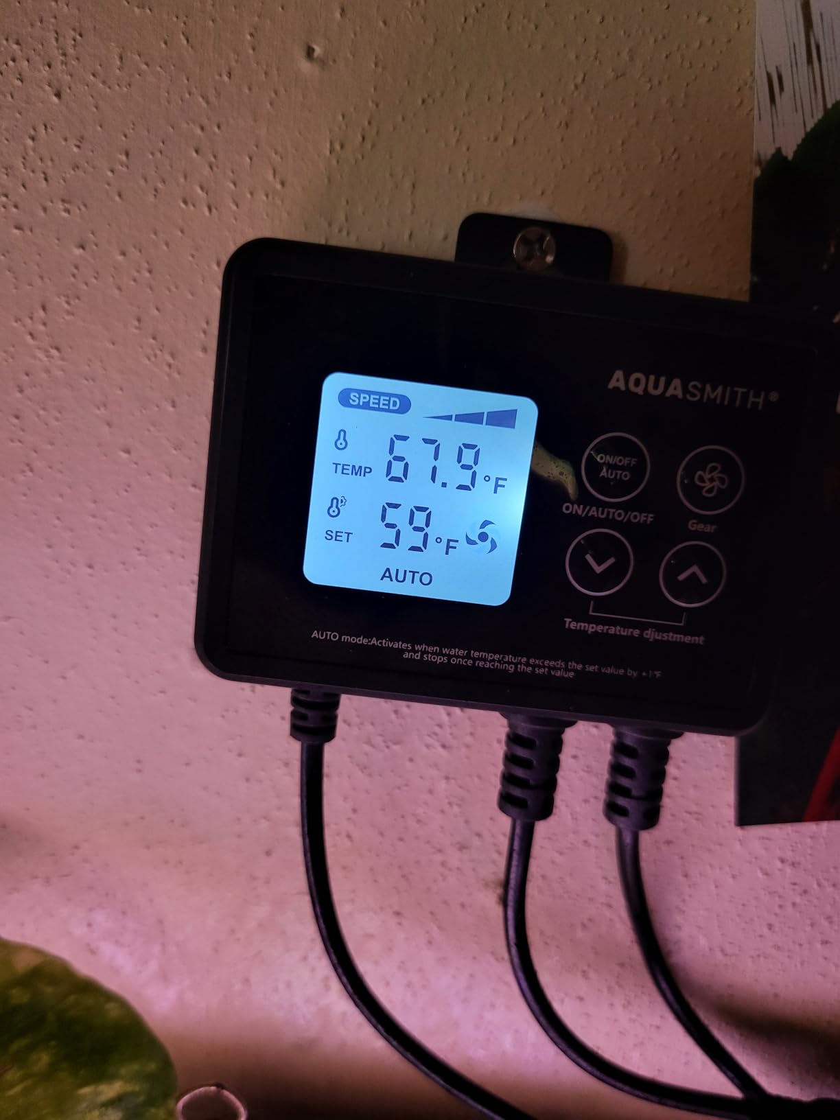 AQUASMITH Aquarium Chiller Fan,Fish Tank Cooler with Temperature Control,Minimum Setting 59℉,Auto Start/Stop,Refrigeration Effect 3-7℉,3-Speed Modes,for Axolotl Seawater Freshwater Coral Grass Tank customer photo 2