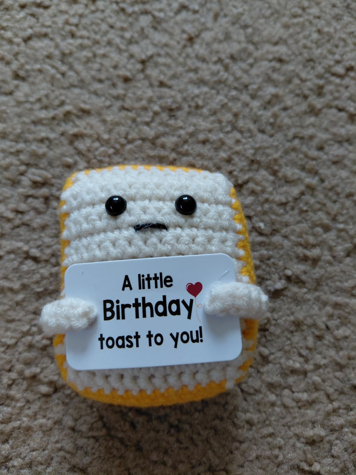 A little Birthday Toast to you - Funny Happy Birthday Gifts for Women, Men, Mom, Dad, Sister, Best Friend - Unique Birthday Decorations Crochet Toast Gift Card for Her Him Coworker Gifts Ideas customer photo 1
