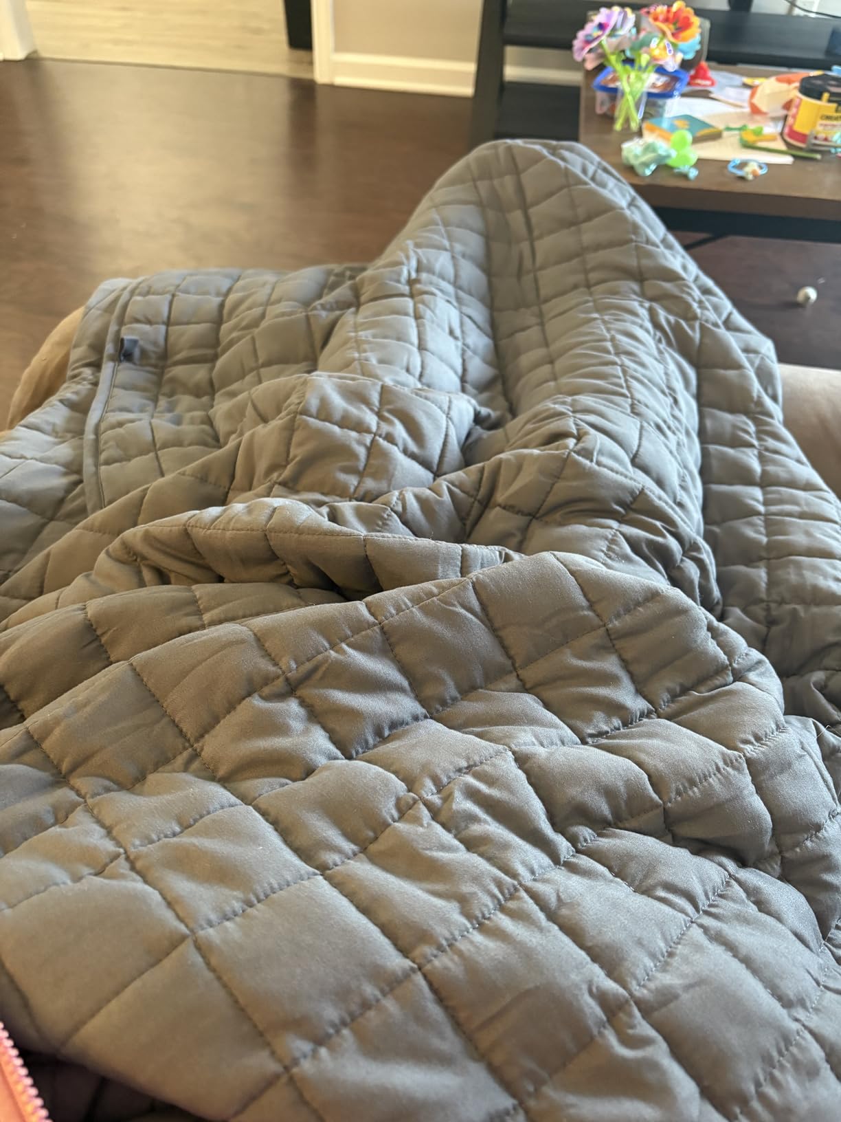 YnM King Size Weighted Blanket for Adults (88x104 Inches, 50 Pounds, Dark Grey), Exclusive Smallest Compartments with Glass Beads, Extra Heavy Bed Blanket for Two Persons on Queen or King Bed customer photo 2