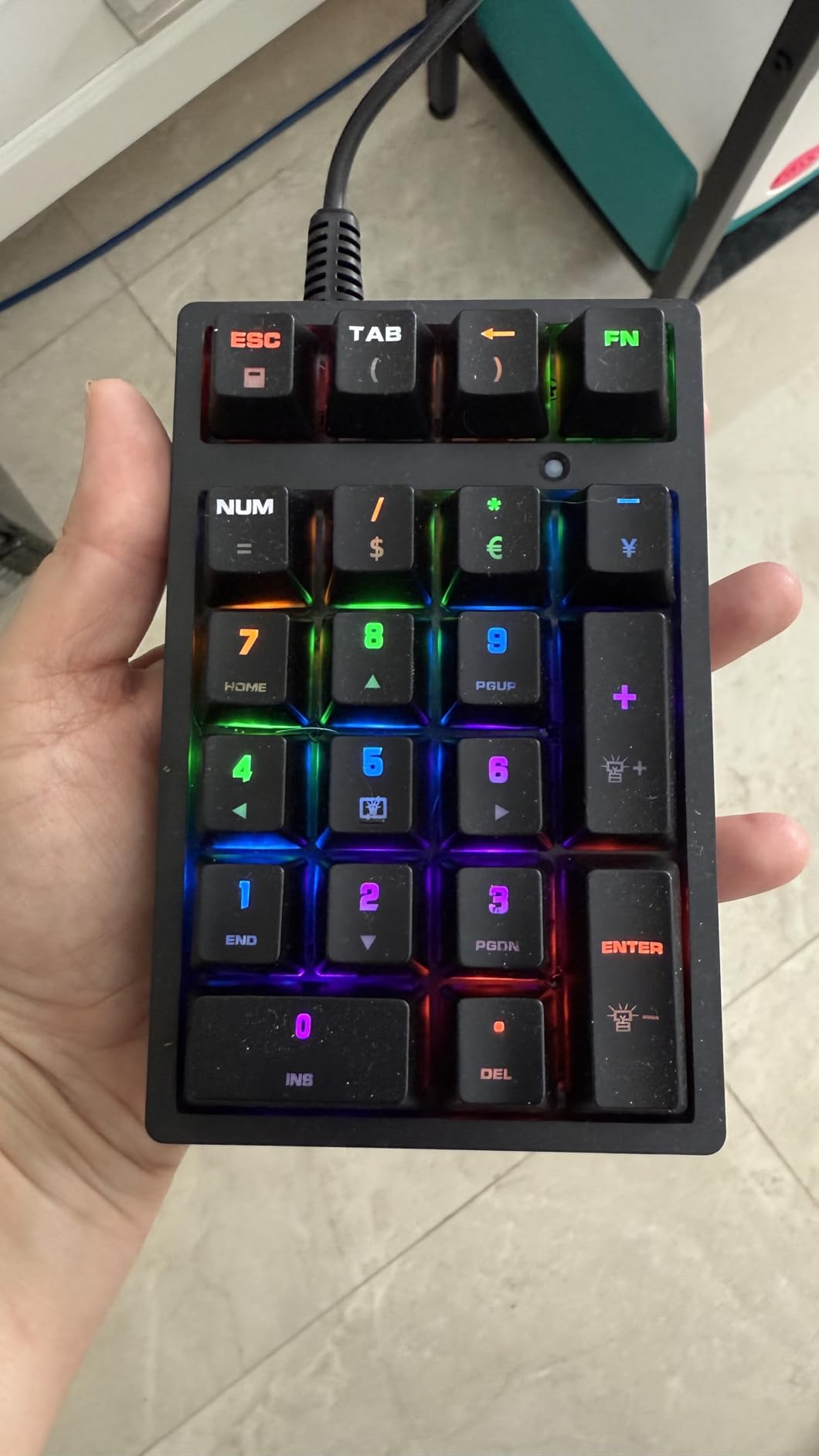 Gurjot Portable USB Wired Mechanical Numeric Keypad, Tactile Number Pad with Arrow Keys & Macro Function, Black Number Pad for Gaming Laptop, 34‑Key Number Pad Keyboard for Data Entry customer photo 2