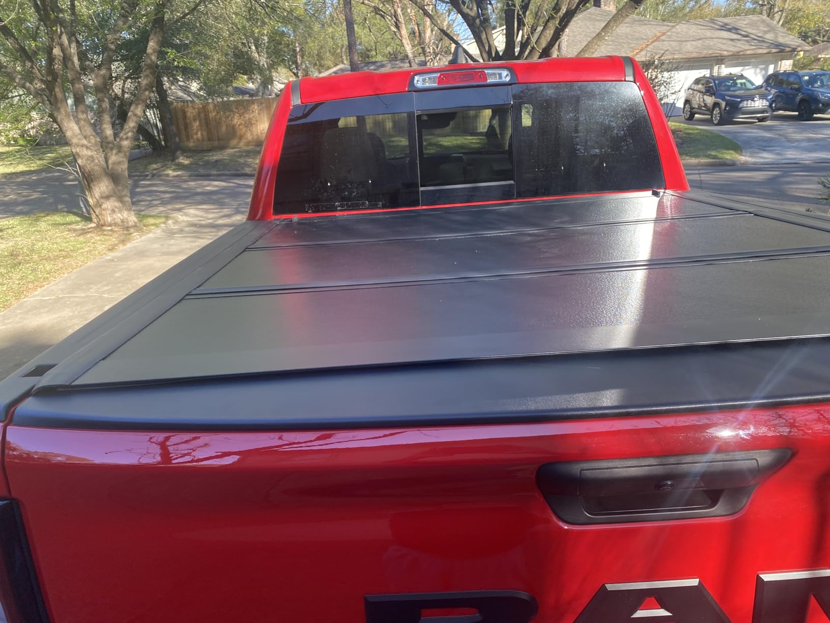 Hard Tri-Fold Truck Bed Tonneau Cover Compatible with 2009-2026 Dodge Ram 1500 & 2500 5.7ft Bed Without Ram Box (67.4