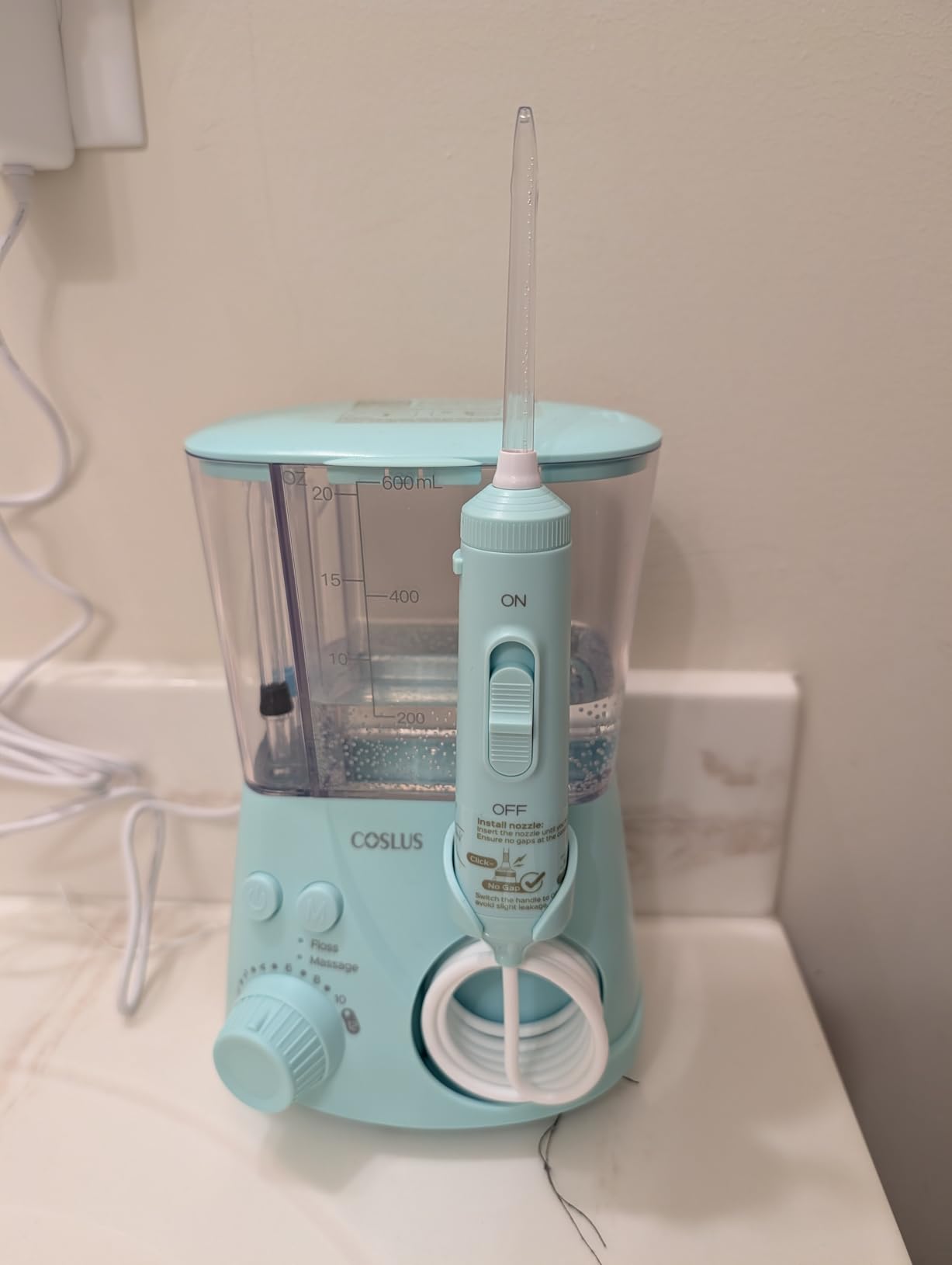 COSLUS E2 Water Dental Flosser for Teeth, Multi-User Family Use, Green customer photo 1