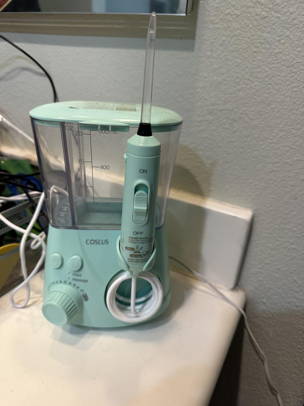 COSLUS E2 Water Dental Flosser for Teeth, Multi-User Family Use, Green customer photo 2
