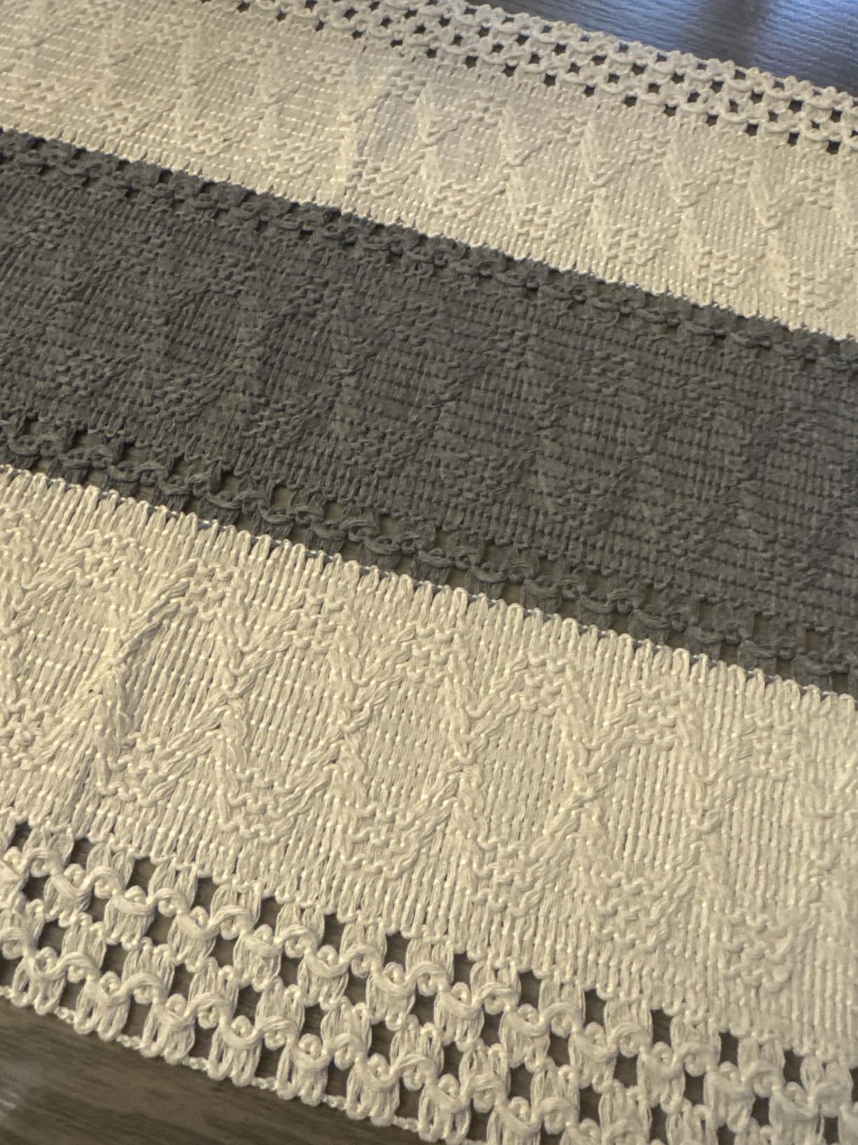 Artoid Mode Dark Grey Farmhouse Rustic Table Runner 12x72 Inch customer photo 2