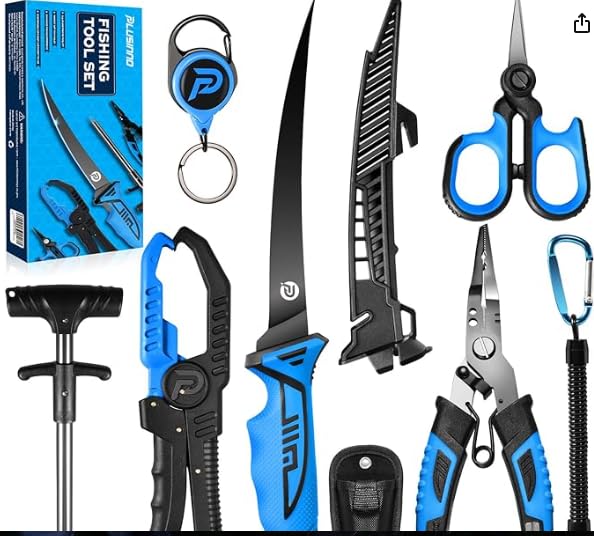PLUSINNO Fishing Gear, Fishing Tools, Fishing Accessories, Corrosion Resistant Fishing Pliers Kit, Fishing Knife, Floating Fish Lip Gripper Fishing Gifts for Men, Gifts for Fishermen customer photo 1