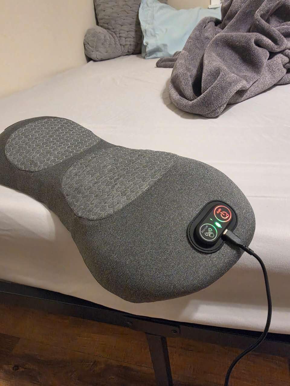 2026 Upgraded Triple Fusion Back Massager with Heat, Vibration and Traction for Sciatica Pain Relief, 3-in-1 Electric Lumbar Support Pillow Device for Lower Back Pain in Bed, Chair, Couch customer photo 2