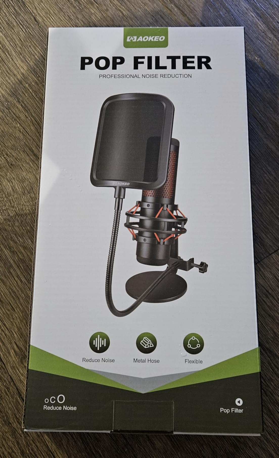 Microphone Pop Filter,Aokeo Mic Mask Shield,Three-layer Wind Pop Screen With Flexible 360° Gooseneck Clip Stabilizing Arm For All Microphone customer photo 2