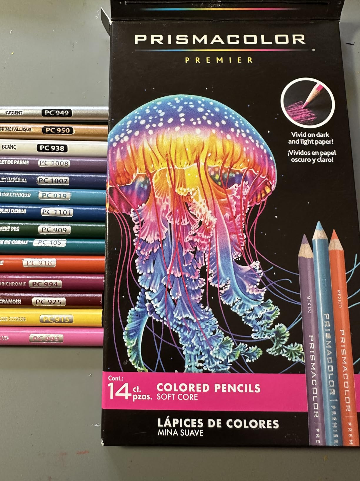 Prismacolor Premier Colored Pencils, Soft Core, Assorted Colors for Dark Paper, Limited Edition, 14 Count - Adult Coloring, Drawing, Creative, Art Supplies customer photo 2