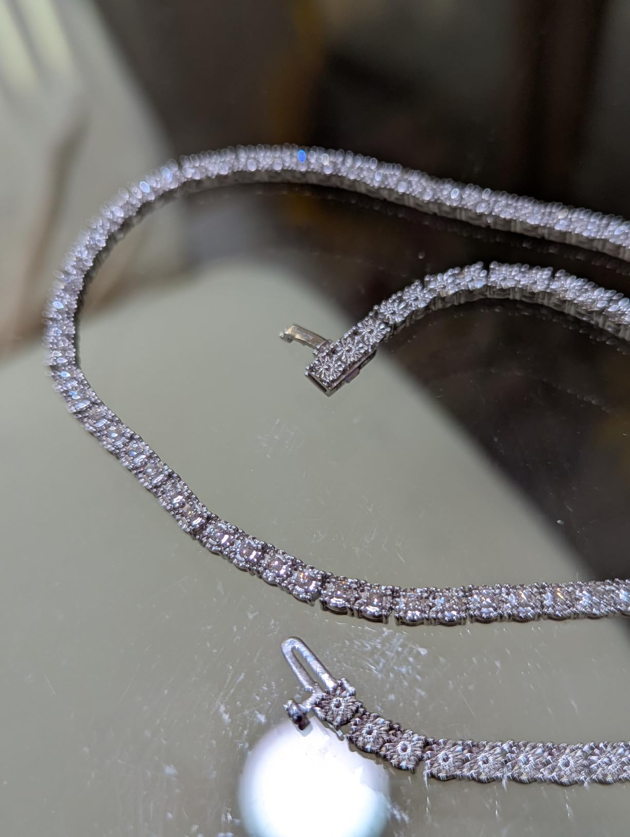 Belacqua 2 Carat Round Lab Grown Diamond Tennis Necklaces customer photo 2