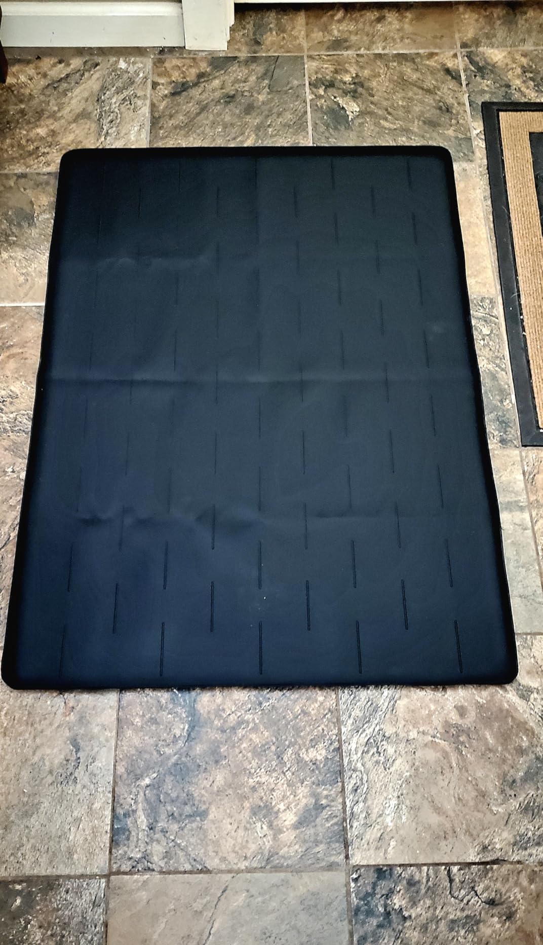 Pieviev Extra Large Silicone Litter Box Mat, Easy to Clean, 40'' x 28'' | Deep Grooves Trap Litter, Soft on Kitty Paws, Cat Mat with Non-Slip Backing, Raised Edge Catch Urine and Spills customer photo 2