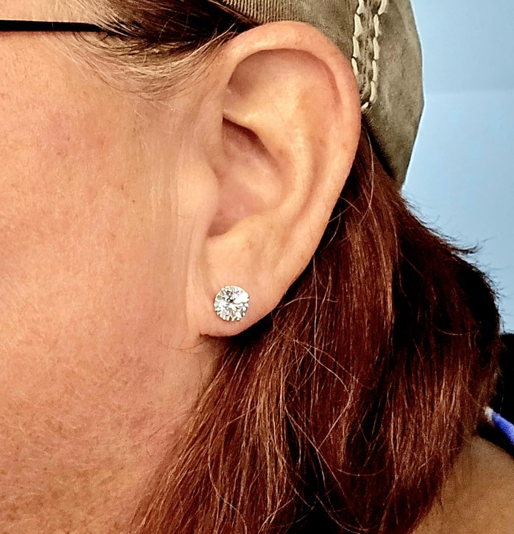 Belacqua Lab Grown Diamond Stud Earrings in 14K White Gold customer photo 1