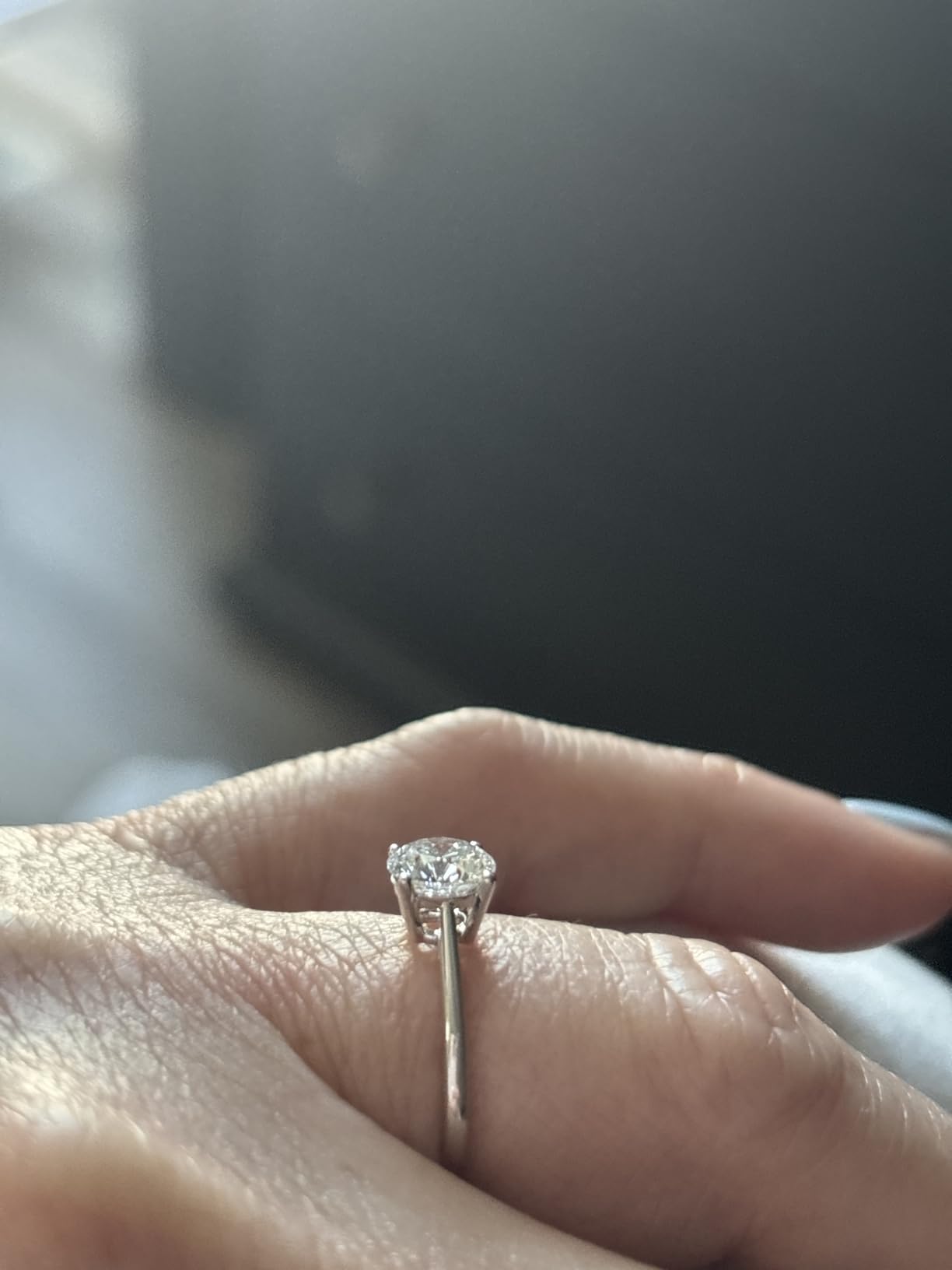 1-3 Carat Lab Grown Diamond 14K White Gold Engagement Ring for Women,IGI Certified Round Cut (D-E Color VS1-VS2) Classic 4-Prong Ring for Women,Wedding Ring customer photo 1