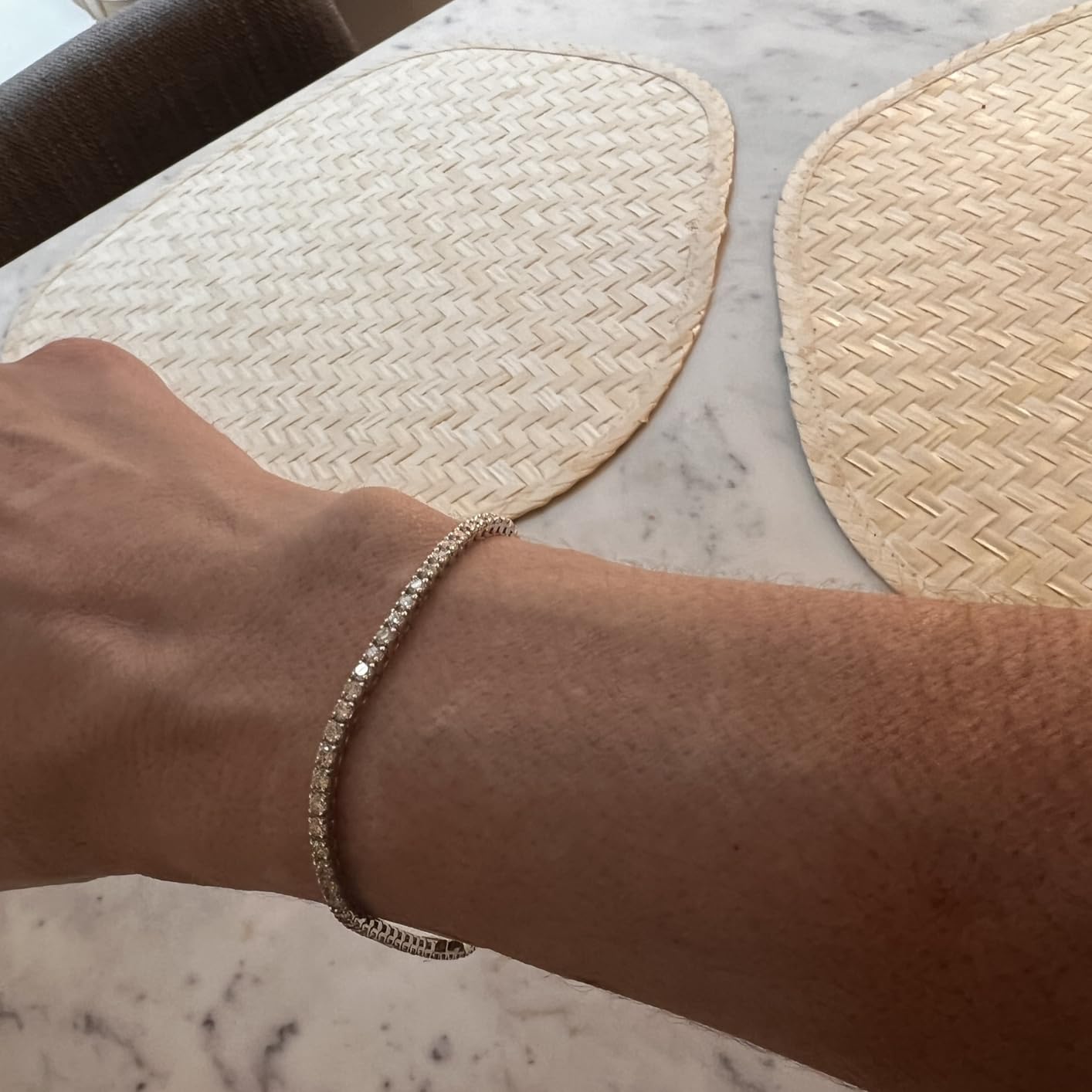 14K White Gold Tennis Bracelet With 3.00-5.00 TCW Lab Grown Diamond, 6.5
