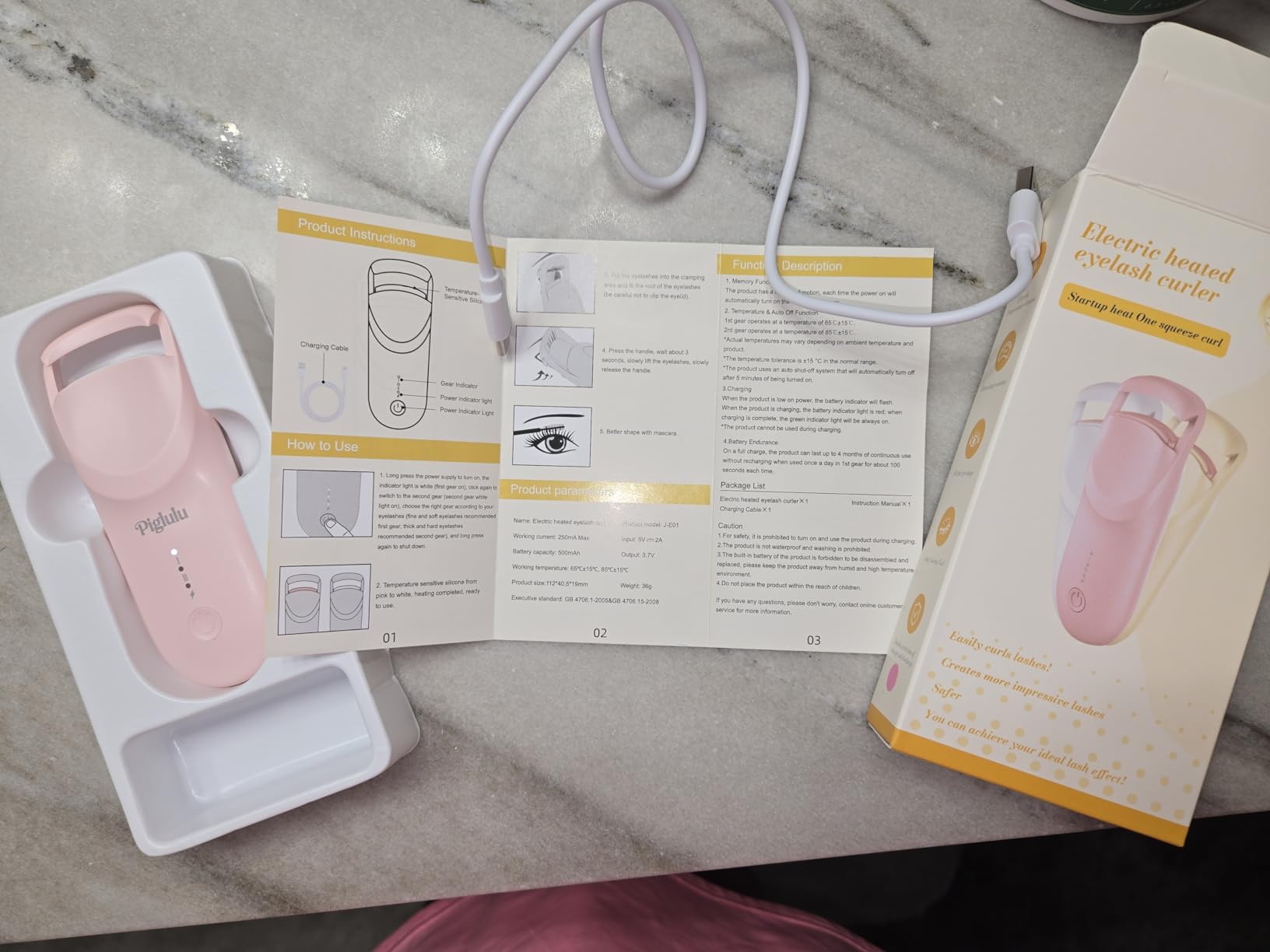 Heated Eyelash Curler,3-Level Temp Mini Travel Electric Lash Curler 10s Heat-3s Curl-24h Hold for Women with Anti-Burn Silicone Pad, Portable Type-C Charging for Long-Lasting Natural Effortless Curves customer photo 1