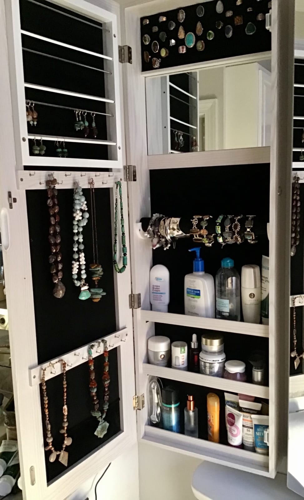 GIANTEX Wall or Door Mounted Jewelry Armoire with Full Length Mirror, 47.5