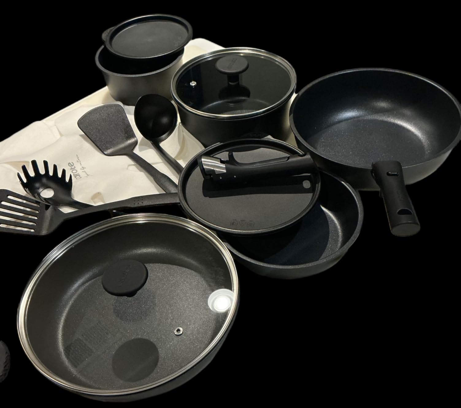 CAROTE 19pcs Ceramic Cookware Set Detachable Handle,Pots and Pans Non Stick customer photo 1