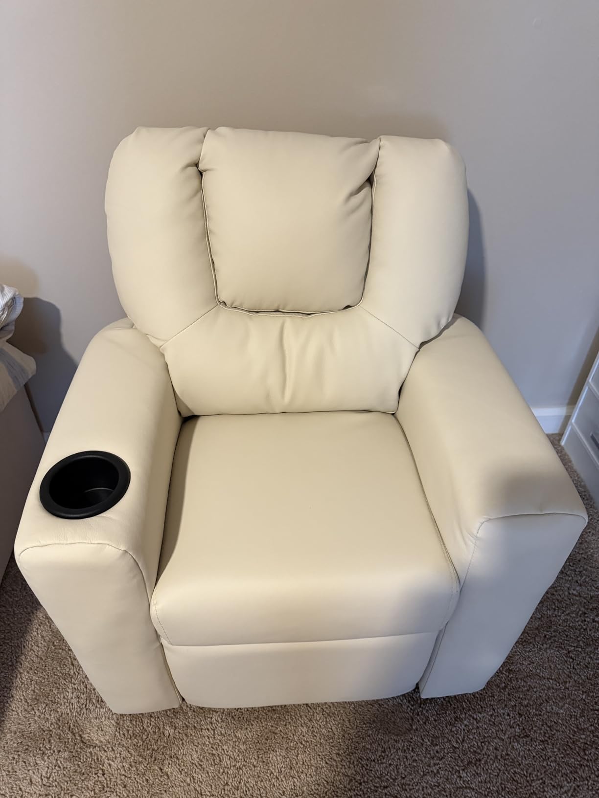 Costzon Kids Recliner Chair with Cup Holder, Toddler Adjustable Lounge Chair w/Footrest for Boys Girls Room, Ergonomic Baby Child Furniture Sofa for Age 3+ Gifts, Kids Mini Recliner up to 150 lbs customer photo 1
