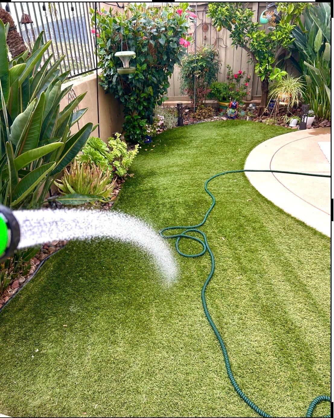Flexi Hose with 8 Function Nozzle, 50FT - Lightweight Expandable Garden Hose, No-Kink Flexibility, 3/4 Inch Solid Brass Fittings and Double Latex Core - Black and Green customer photo 1