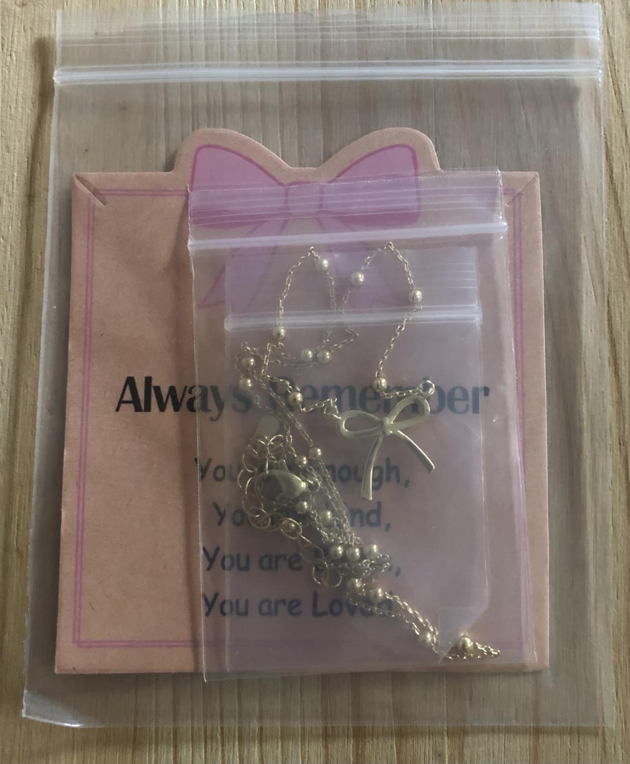 UNGENT THEM Always Remember You Are Loved - Cute Preppy Girly Trendy Stuff Gold Bow Necklace for Women Teen Girls customer photo 1