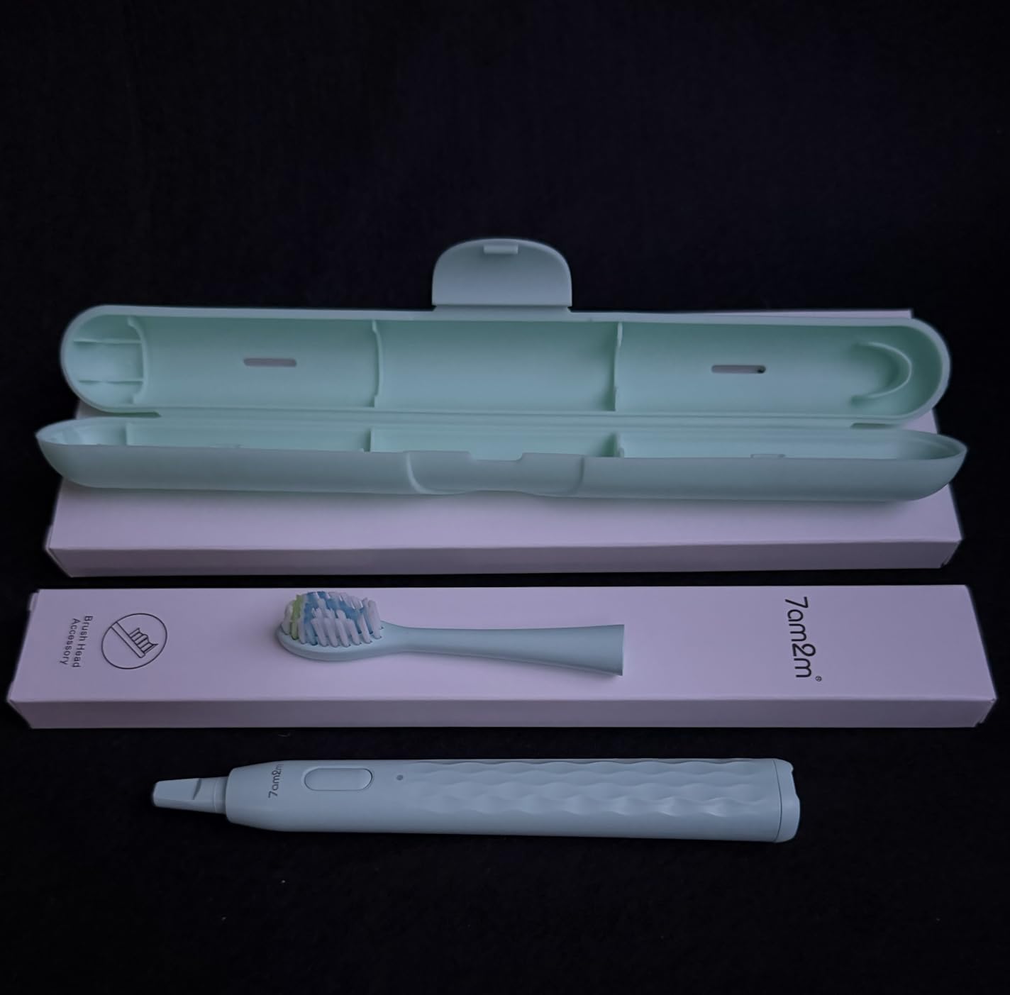 7AM2M Sonic Travel Electric Toothbrush for Adults&Kids, Travel Case&2 Brush Heads, 1 Charge for 90 Days, Type-C Rechargeable Sonic Toothbrush, Compact Design for Daily/Travel Use-Black customer photo 1