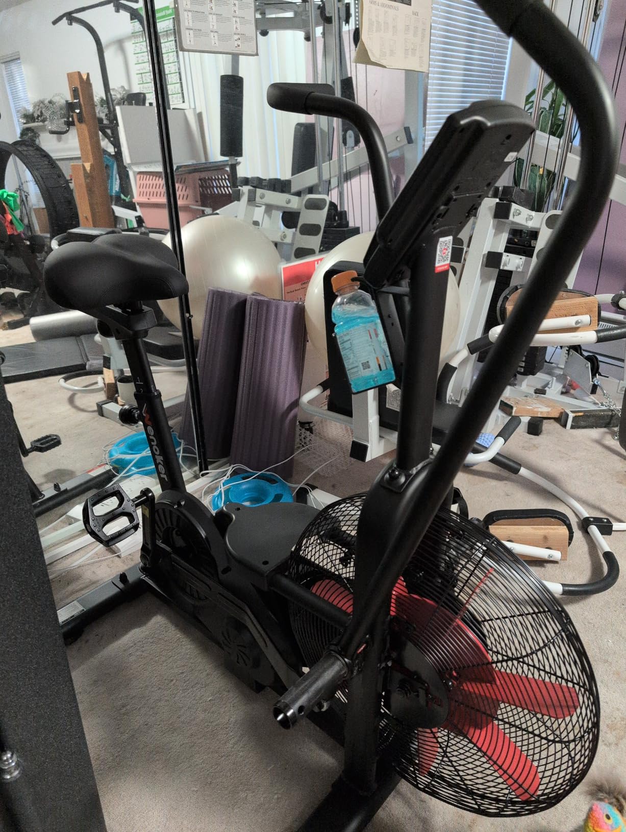 Wenoker Exercise Bike, Air Bike with Smart APP, ISCC PLUS Certified, Dual Action Handlebars Stationary Fan Bike 350LBS Capacity for Home Gym HIIT Full Body Workout customer photo 2