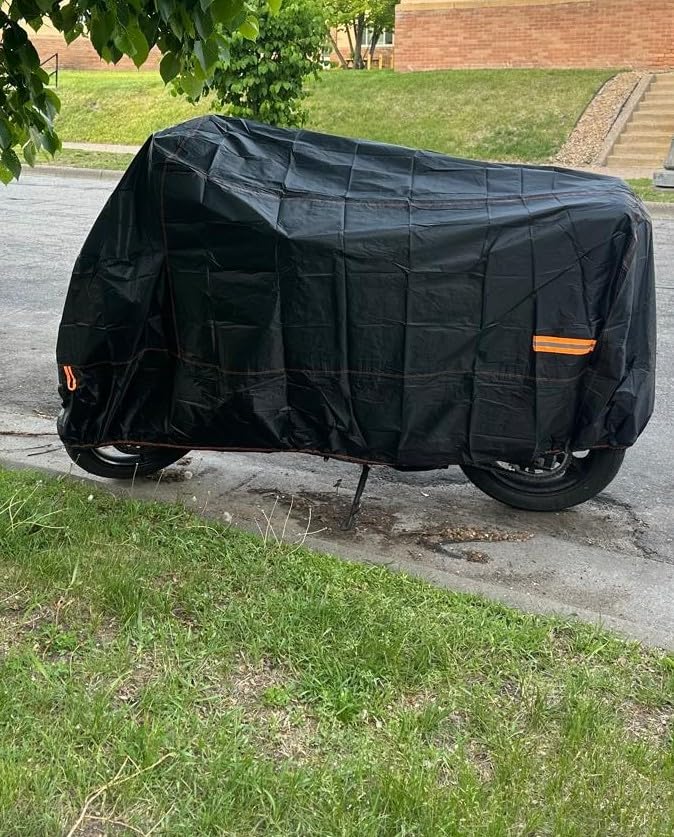 Enzeno Motorcycle Cover Waterproof Motorcycle Rain Tarp Outdoor Storage customer photo 2