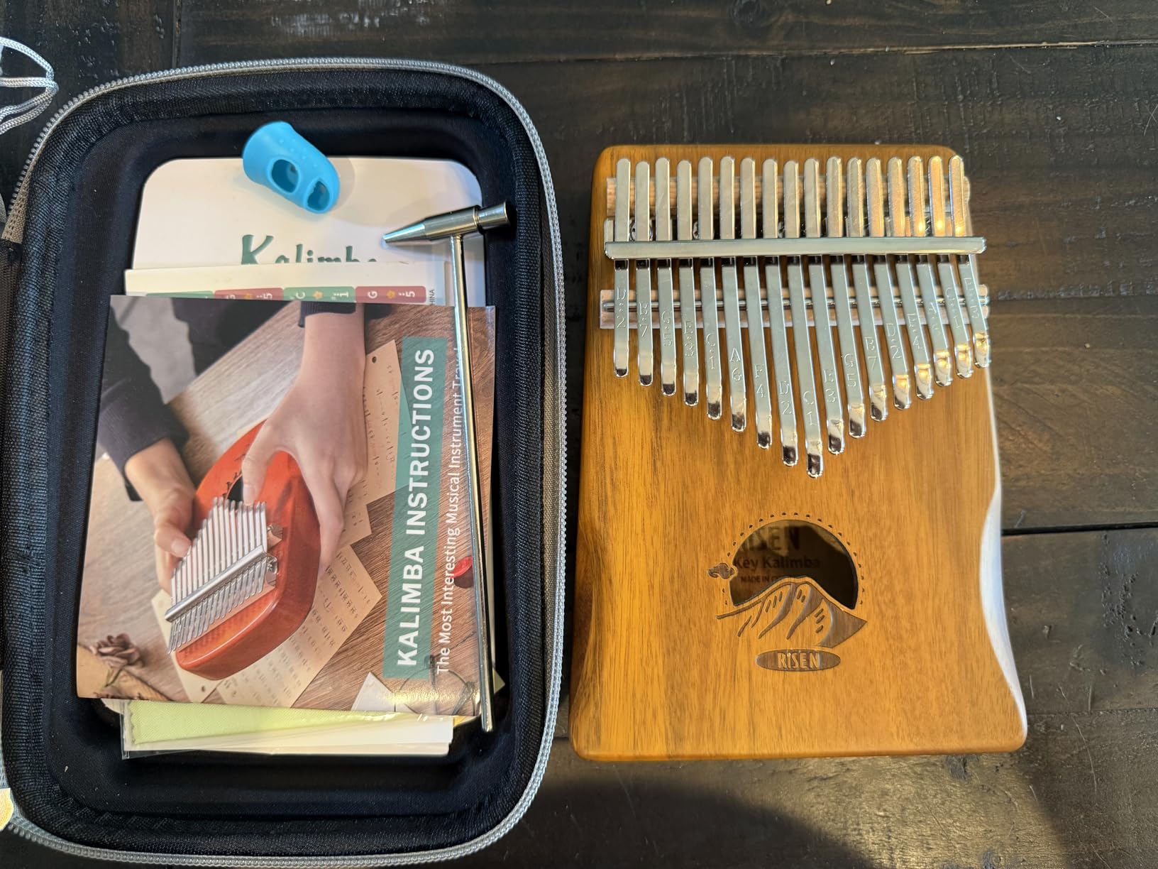 RISEN 17-Key Kalimba Thumb Piano, Acacia Wood, Handcrafted Professional Musical Instrument with Carrying Case, Tuning Hammer, Study Guide – WHISPERING GARDEN customer photo 1