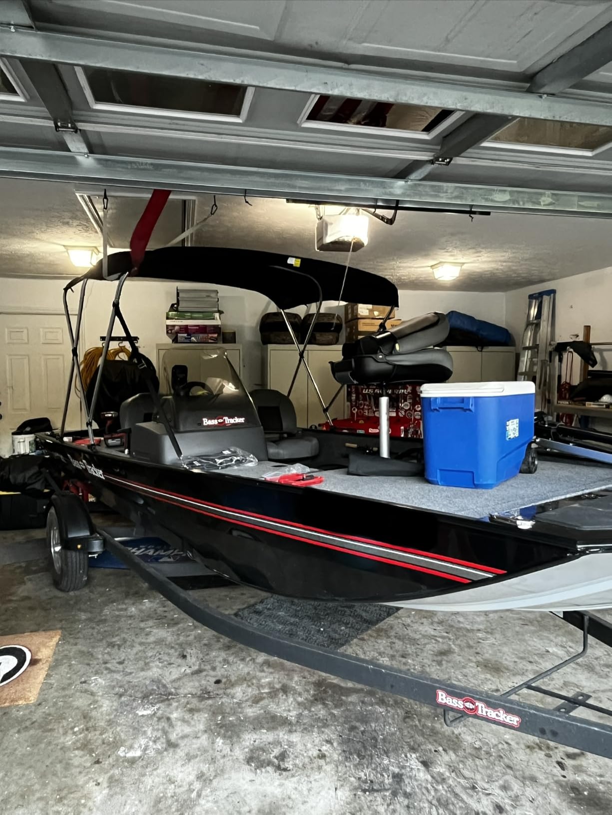 KAKIT 3 4 Bow Bimini Tops with Mesh Sidewalls Support Poles for Boats Marine Grade Canvas Top Includes 2 Straps Storage Boot 1 Inch Aluminum Frame customer photo 2