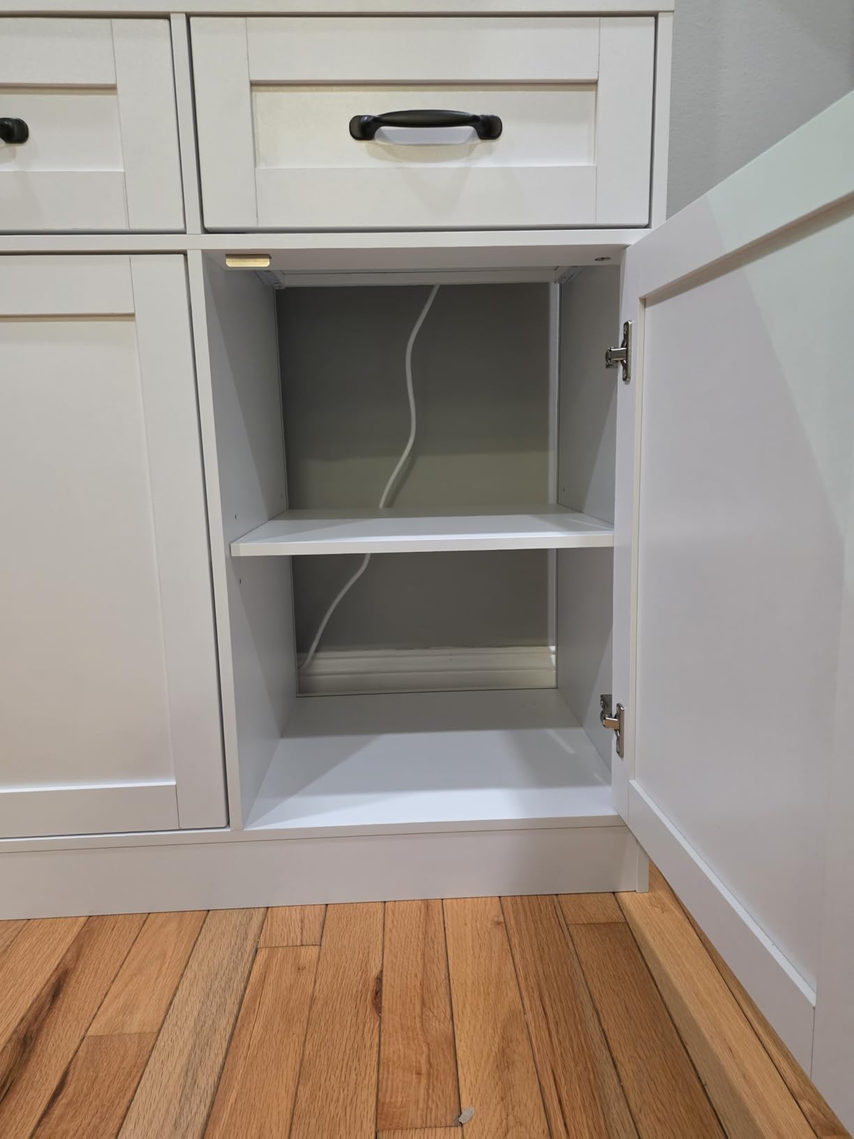 HOSTACK Kitchen Pantry Storage Cabinet, Tall Kitchen Hutch Cabinet, White customer photo 1
