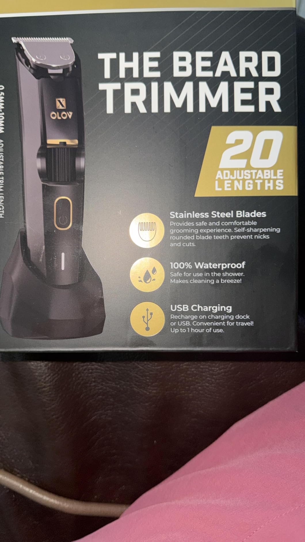 Men's Beard Trimmer - All-in-One Trimmer with Precision Dial - Premium Facial Hair Groomer - Adjustable 20 Length Setting, USB Recharge Dock, Cordless Waterproof Wet/Dry Clipper customer photo 1