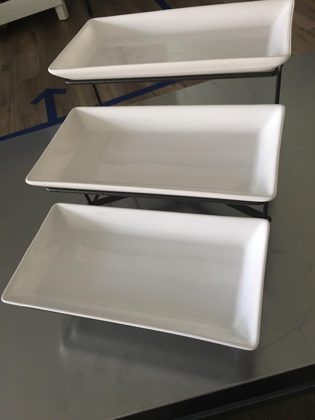 LAUCHUH 3 Tier Serving Trays for Party, Porcelain Dessert Party Display Set customer photo 1