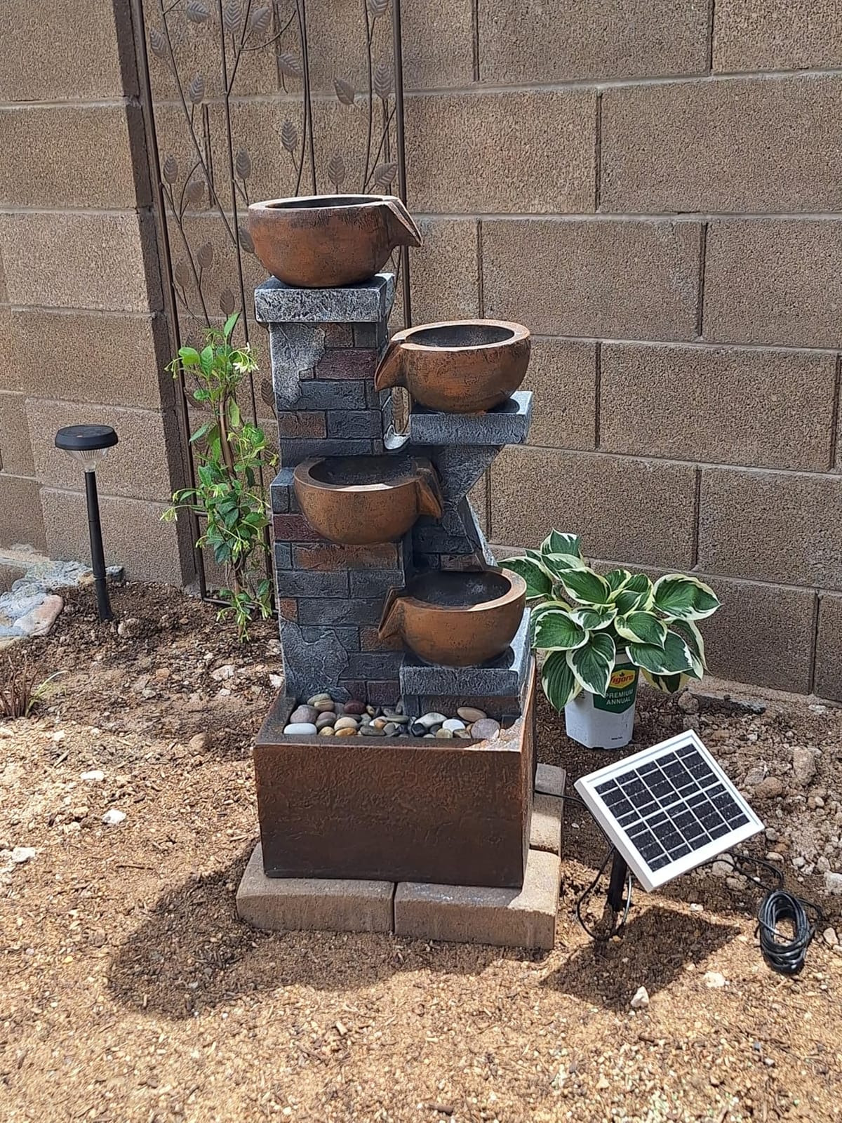 5 Tiers Solar Outdoor Water Fountain with LED Lights customer photo 1
