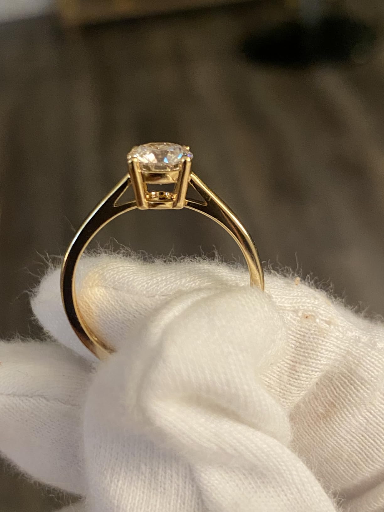 0.3-2 Carat Lab Grown Diamond Engagement Rings for Women, 14K Gold Plated Sterling Silver Rings, IGI Certificate Round Cut Diamond Solitaire Promise Ring, Size 5-9, Classic 4-Prong Wedding Band customer photo 1