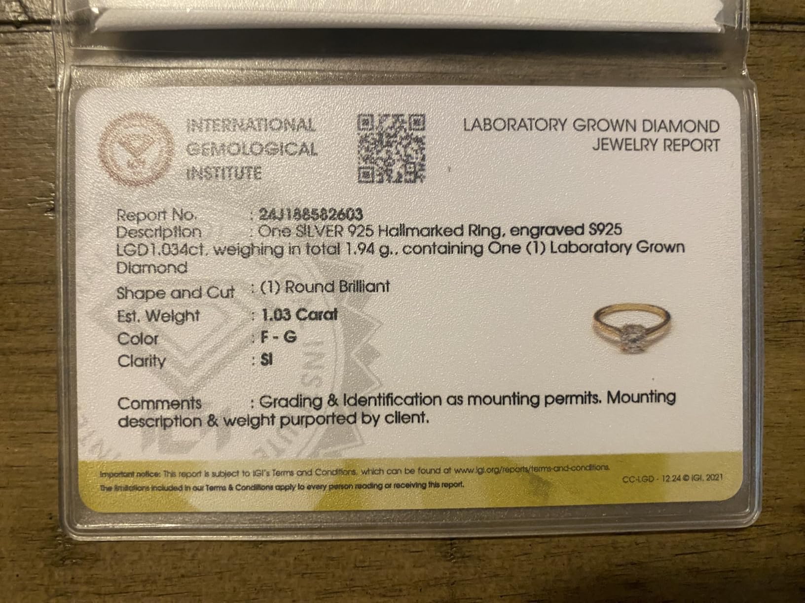 0.3-2 Carat Lab Grown Diamond Engagement Rings for Women, 14K Gold Plated Sterling Silver Rings, IGI Certificate Round Cut Diamond Solitaire Promise Ring, Size 5-9, Classic 4-Prong Wedding Band customer photo 2