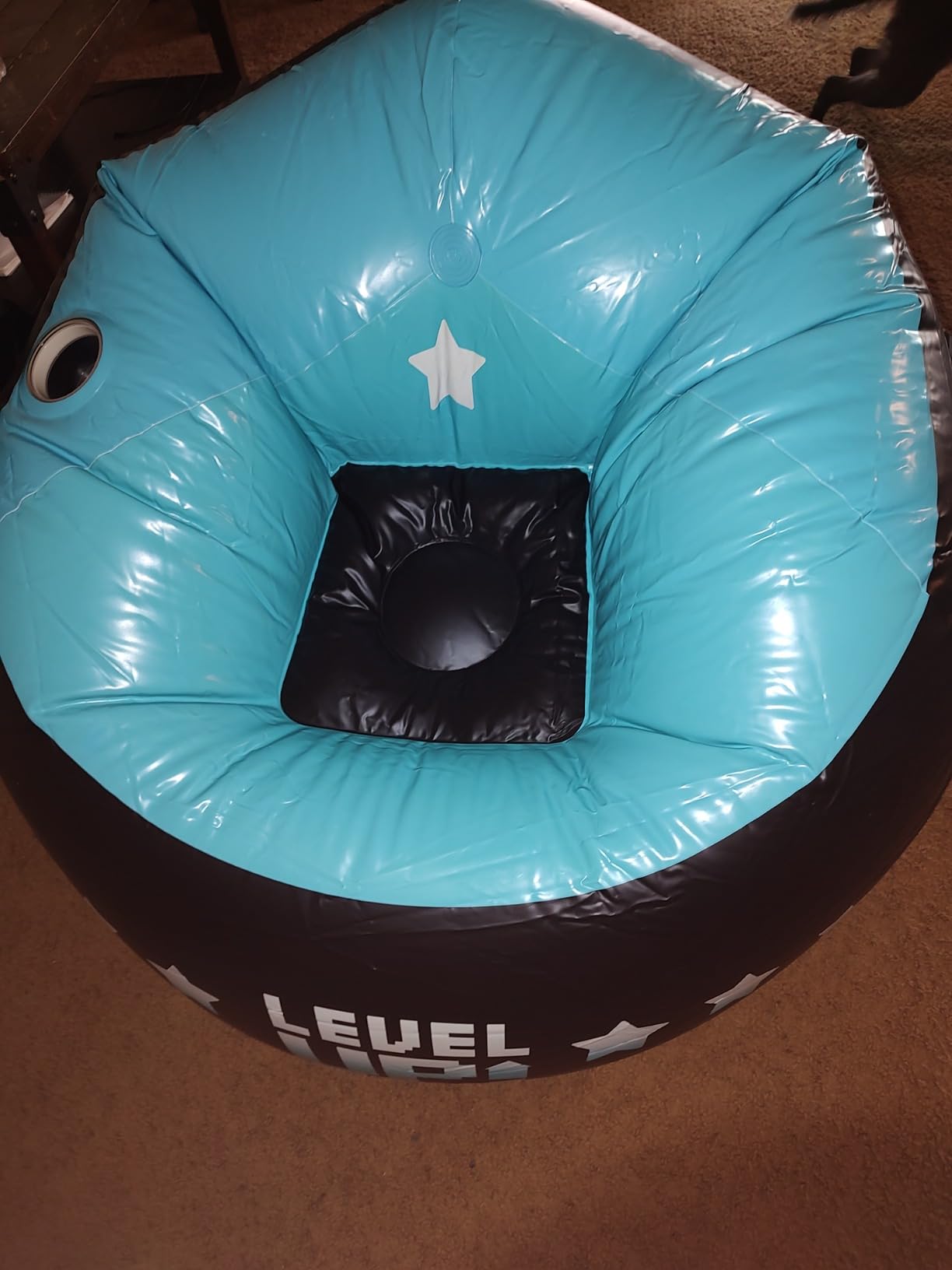 Inflatable Gaming Chair for Kids – Supports Up to 300 lbs, Includes Air Pump, Cup Holder, 2 Pockets – Durable Bean Bag Seat, Comfy Kids Gaming Chair & Top Gamer Chairs for Kid Room customer photo 2