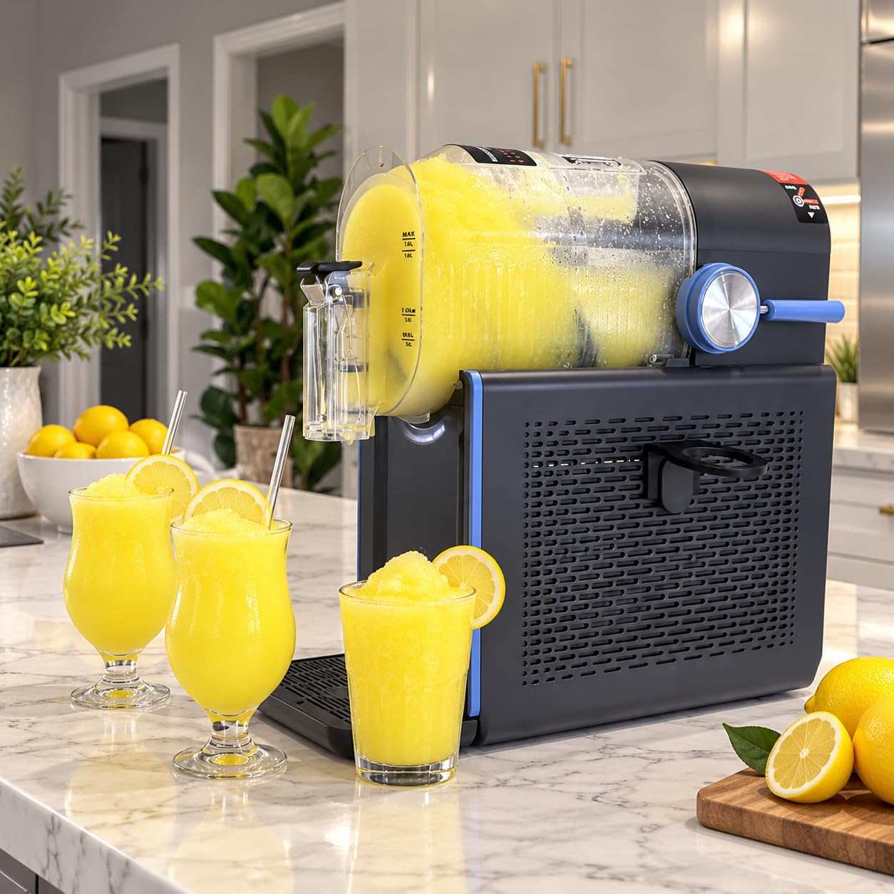 Slushie Machine for Home, 66oz Smart Frozen Drink Maker, 5 Programs & Clean Mode, No-Ice-Needed Slushy Maker for Margaritas, Smoothies, Milkshakes, Cocktails, and Soft Serve Ice Cream (Peach) customer photo 2
