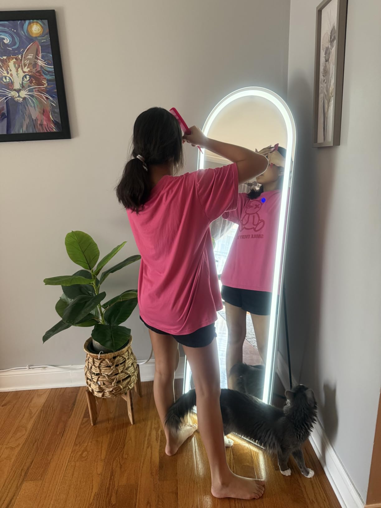 DUMOS Arched LED Mirror Full Length Standing, 16