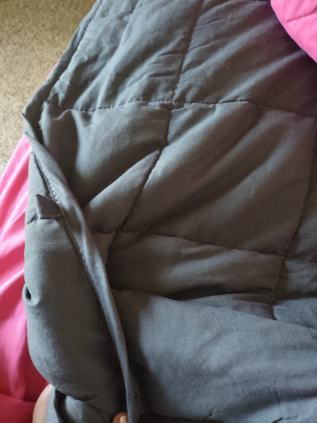 Smart Queen Weighted Blanket 15lbs (48”x72”,Grey) Twin Size Soft Cooling Heavy Blanket for Sleeping, Breathable All Season Comfort with Premium Glass Beads,Machine Washable customer photo 2