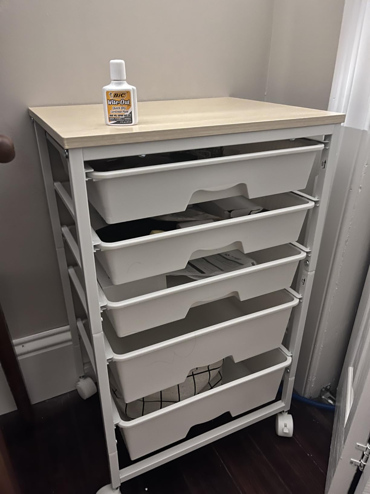 SUNALLY Rolling Carts With 5 Drawers, Storage Drawer Carts for Craft, White customer photo 2